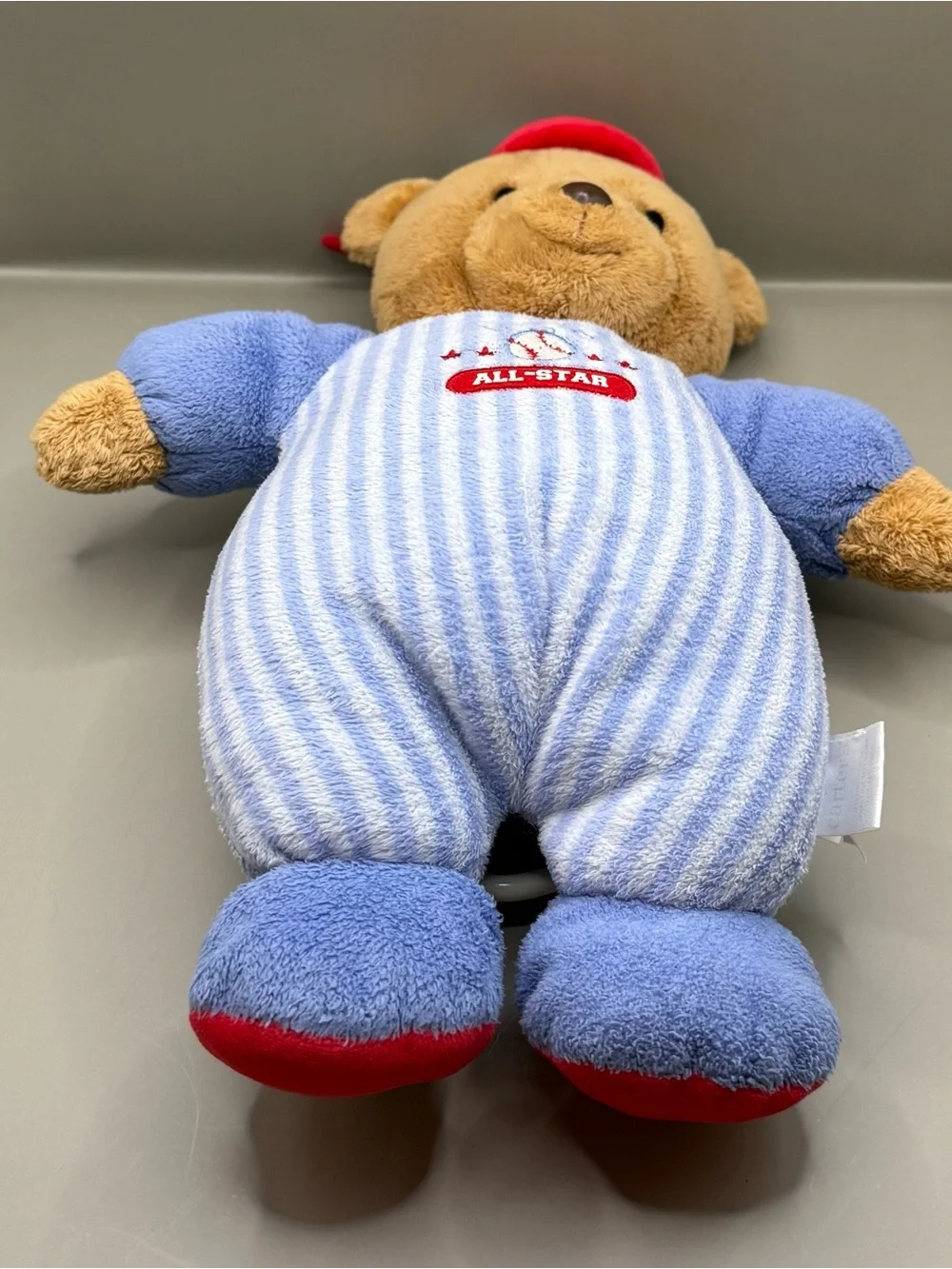 Vintage Carters All Star Teddy Bear Musical Plush Crib Toy Stuffed Animal Lovey